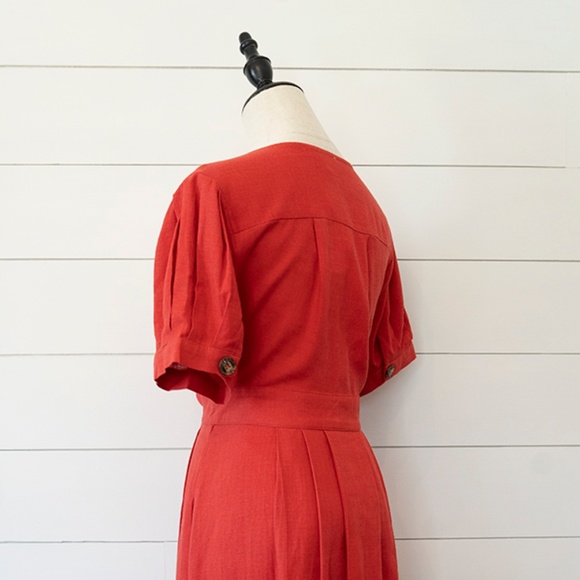 Anthropologie Linen Blend Vintage Style Dress - Picture 7 of 8